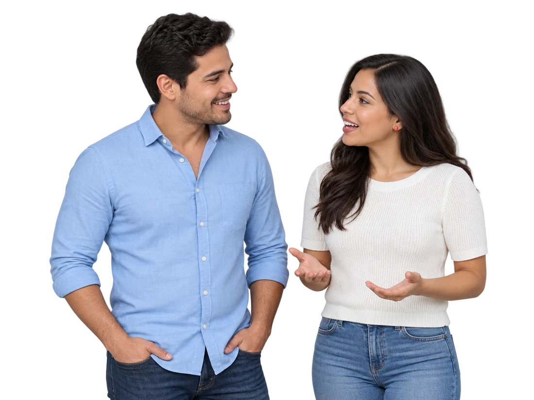 Dos adultos conversando