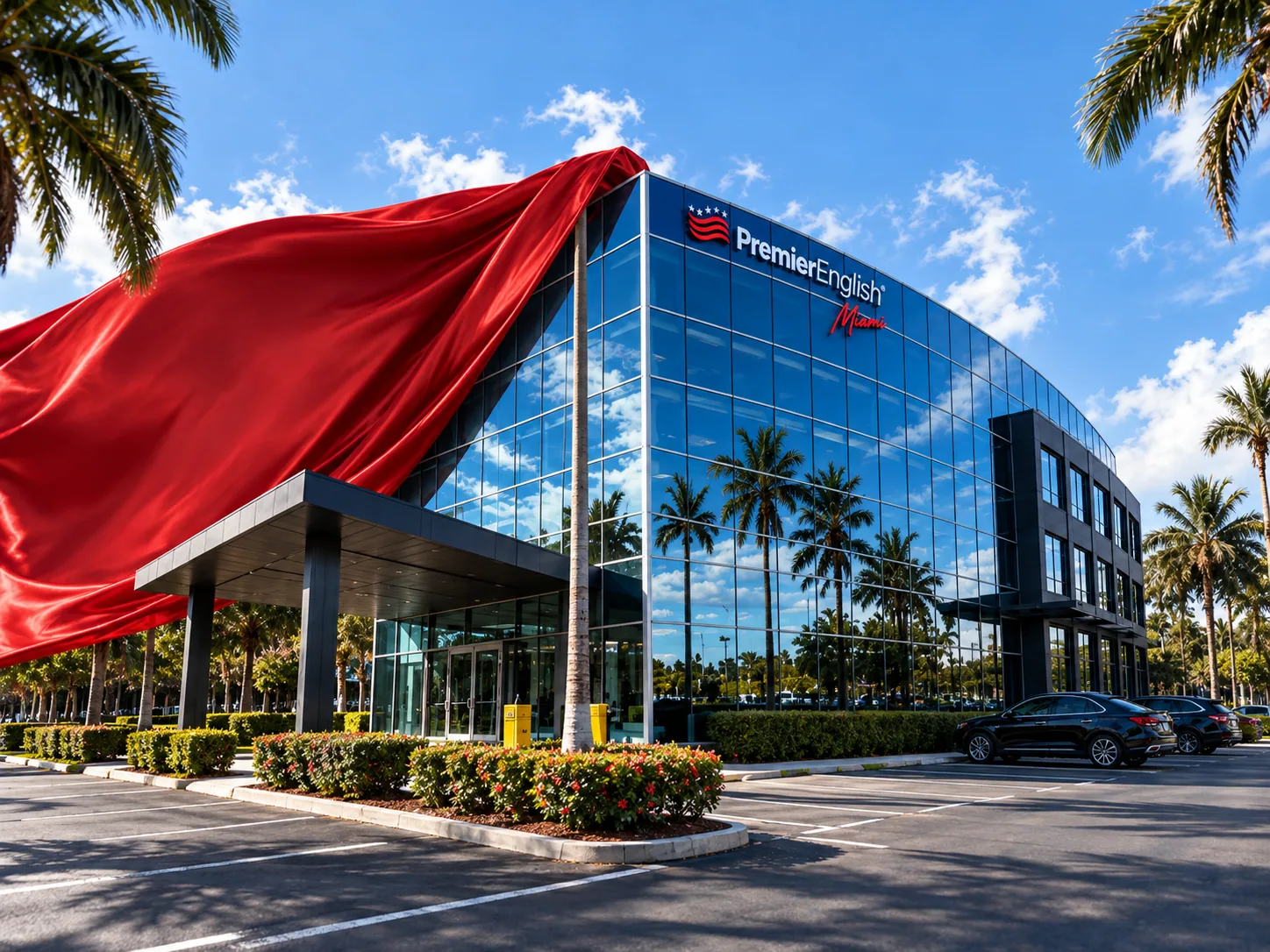 Fachada de la sede Premier English Miami en Doral